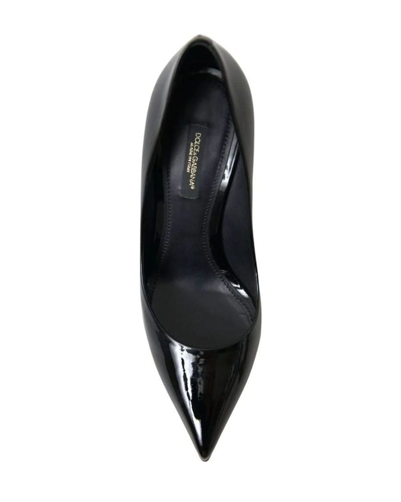Dolce & Gabbana Black Elegant Patent Stiletto Heels Heels