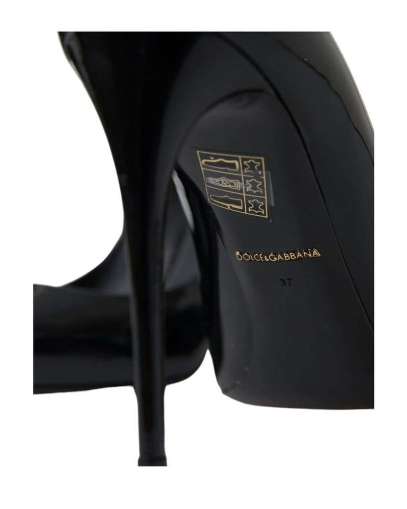 Dolce & Gabbana Black Elegant Patent Stiletto Heels Heels