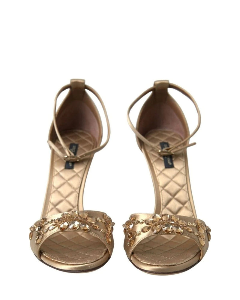 Dolce & Gabbana Crystal Embellished Heel Sandals Heels