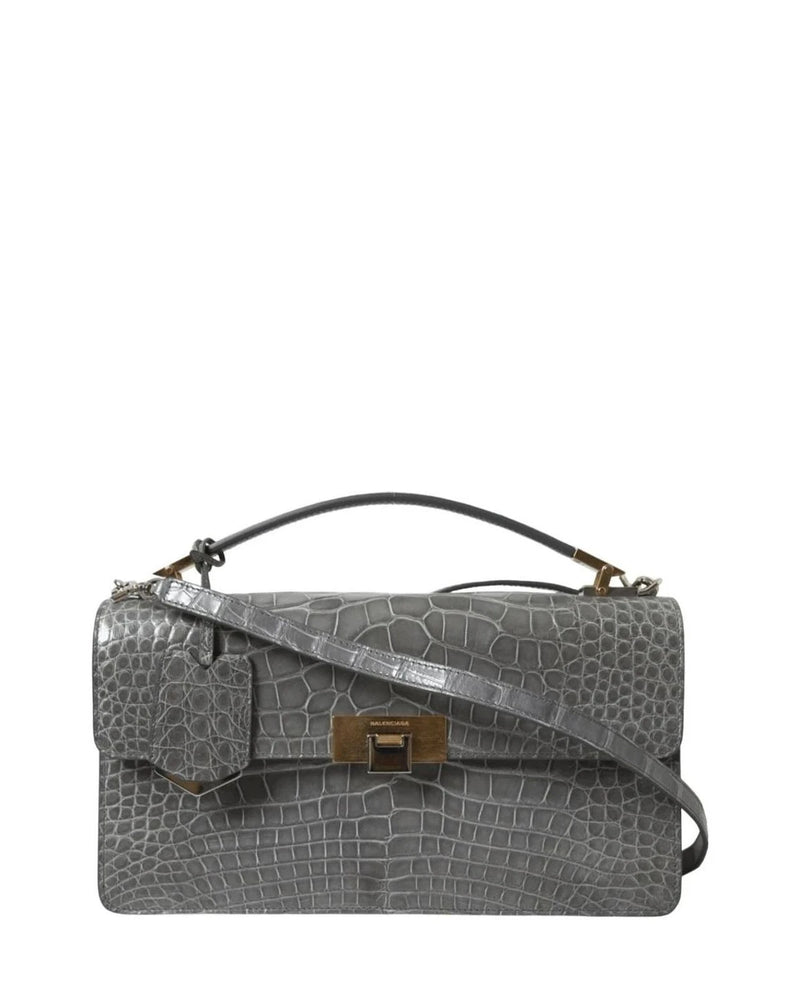 Balenciaga Alligator Leather Medium Shoulder Bag Glam Steals