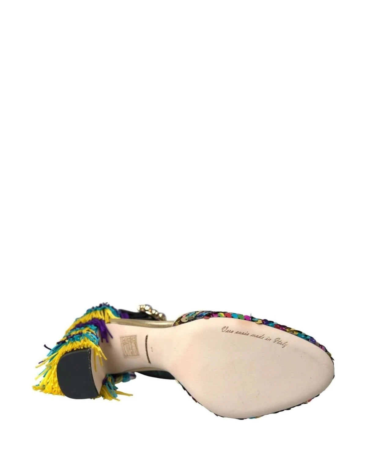 Dolce & Gabbana Multicolor Sequin Crystal Mary Jane Shoes Heels