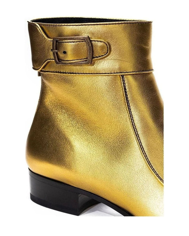 Saint Laurent Gold Leather Boot Boots