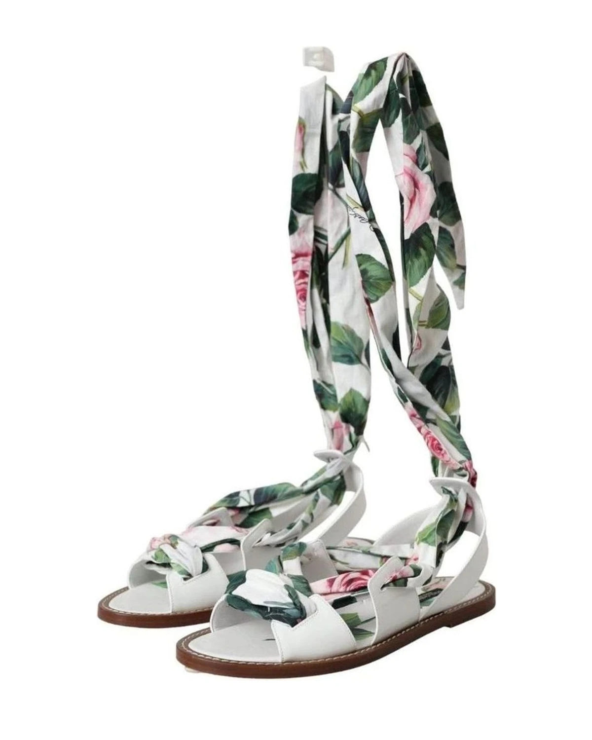 Dolce & Gabbana Multicolor Floral Print Ankle Wrap Sandals Shoes Sandals