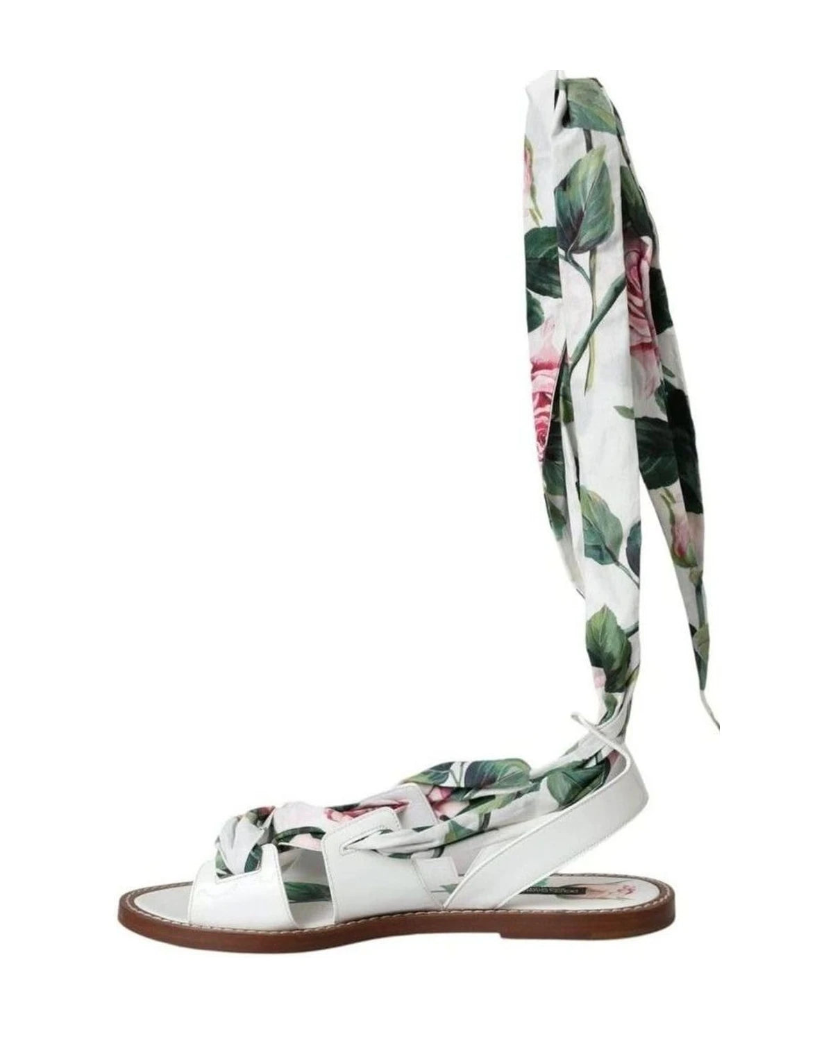 Dolce & Gabbana Multicolor Floral Print Ankle Wrap Sandals Shoes Sandals