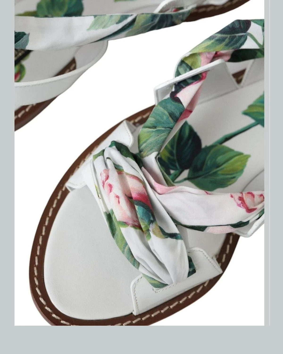 Dolce & Gabbana Multicolor Floral Print Ankle Wrap Sandals Shoes Sandals