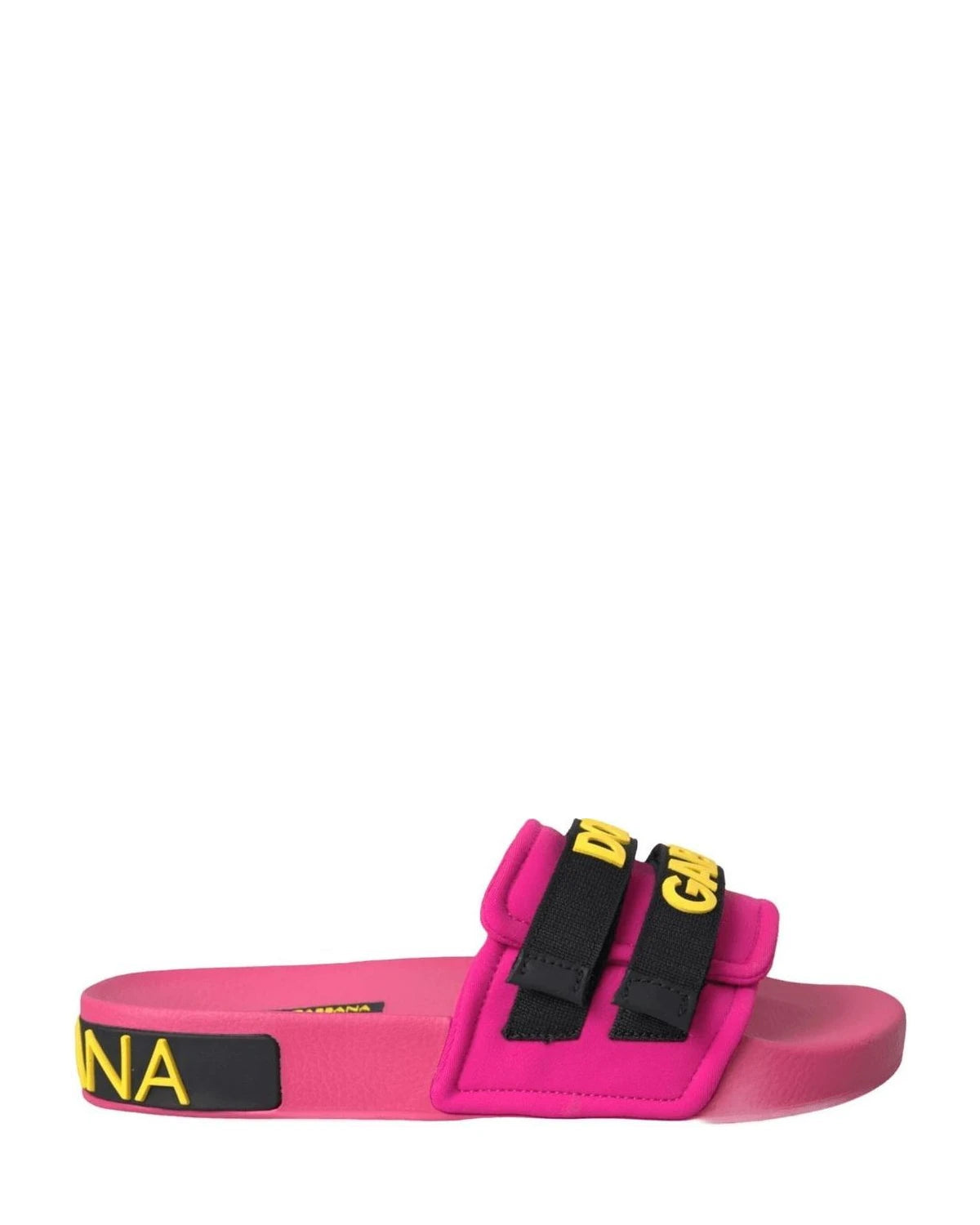 Dolce & Gabbana Pink Logo Beachwear Flats Sandals Shoes Flats