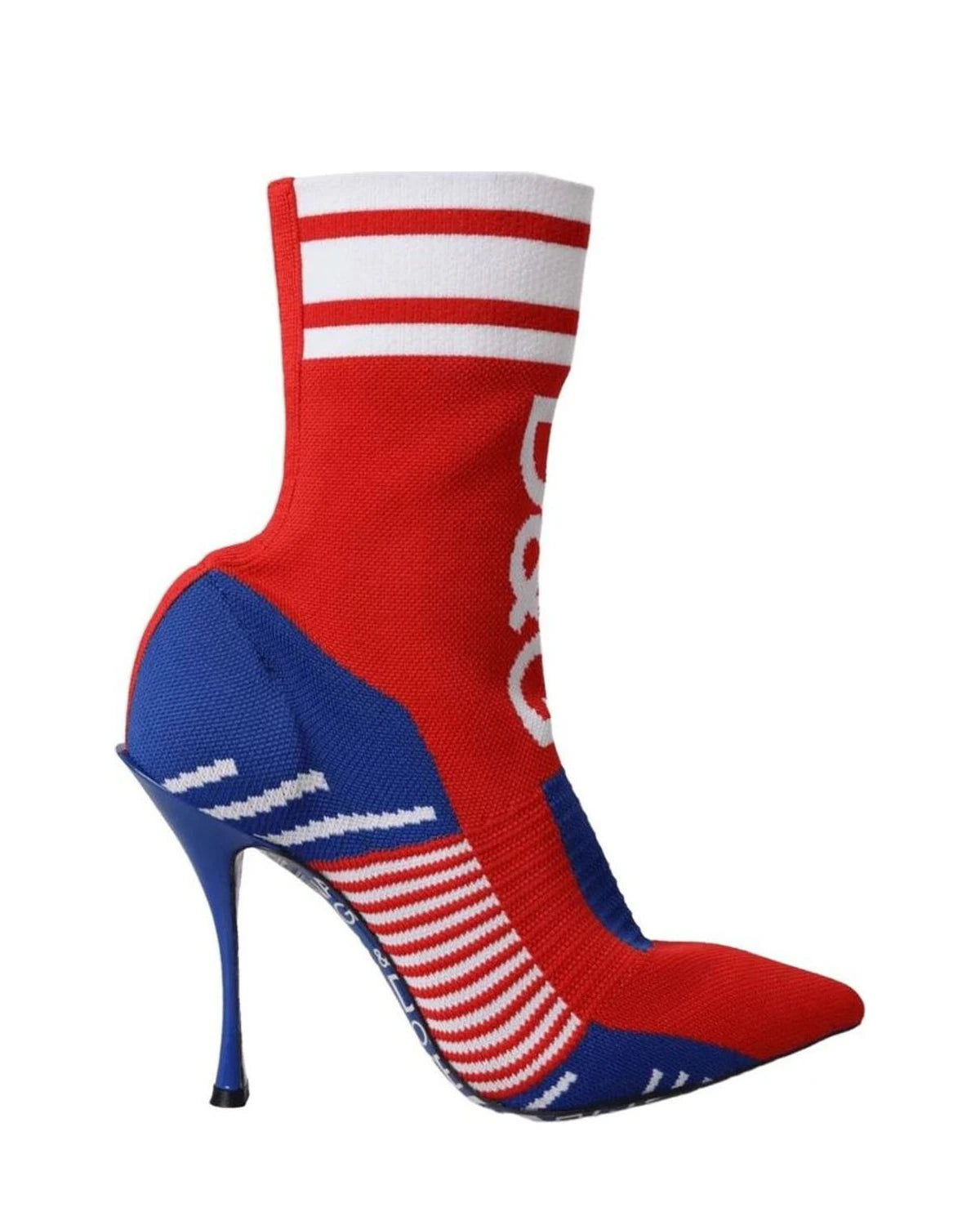 Dolce & Gabbana Red Stretch Sock Style Short Boots Logo Shoes Boots