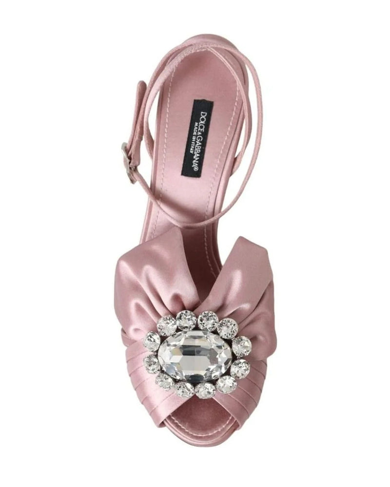Dolce & Gabbana Pink Keira Crystal Heels Sandals Shoes Heels