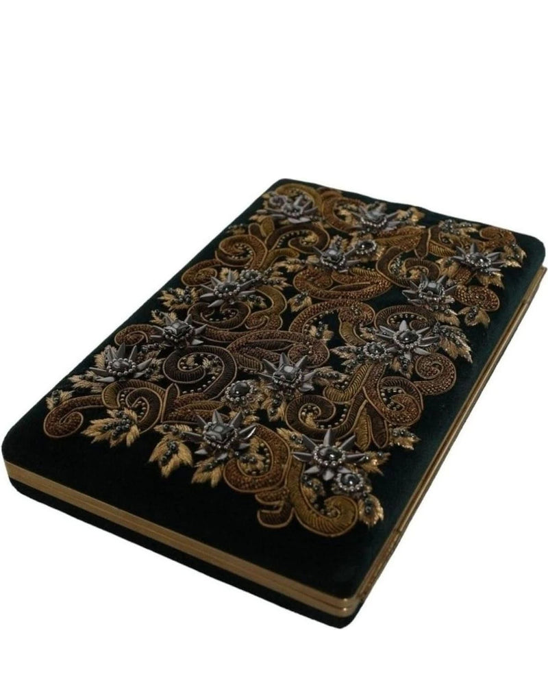 Dolce & Gabbana Black Velvet Frame Clutch Evening Party Purse Bag Clutch Bags