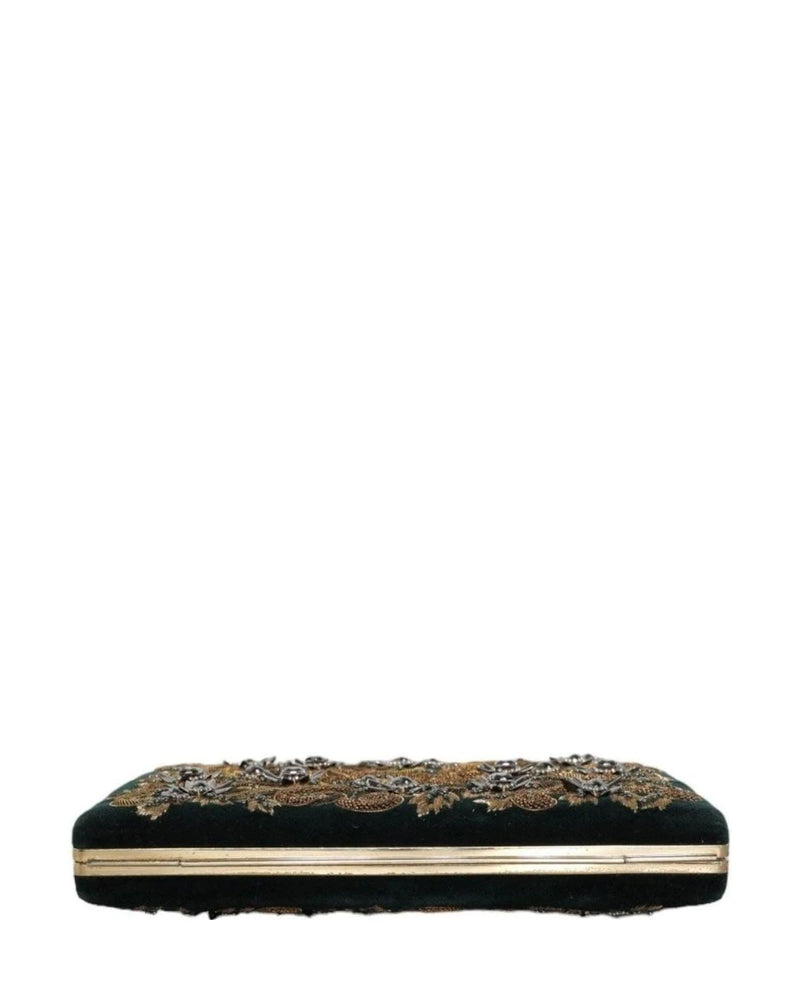 Dolce & Gabbana Black Velvet Frame Clutch Evening Party Purse Bag Clutch Bags