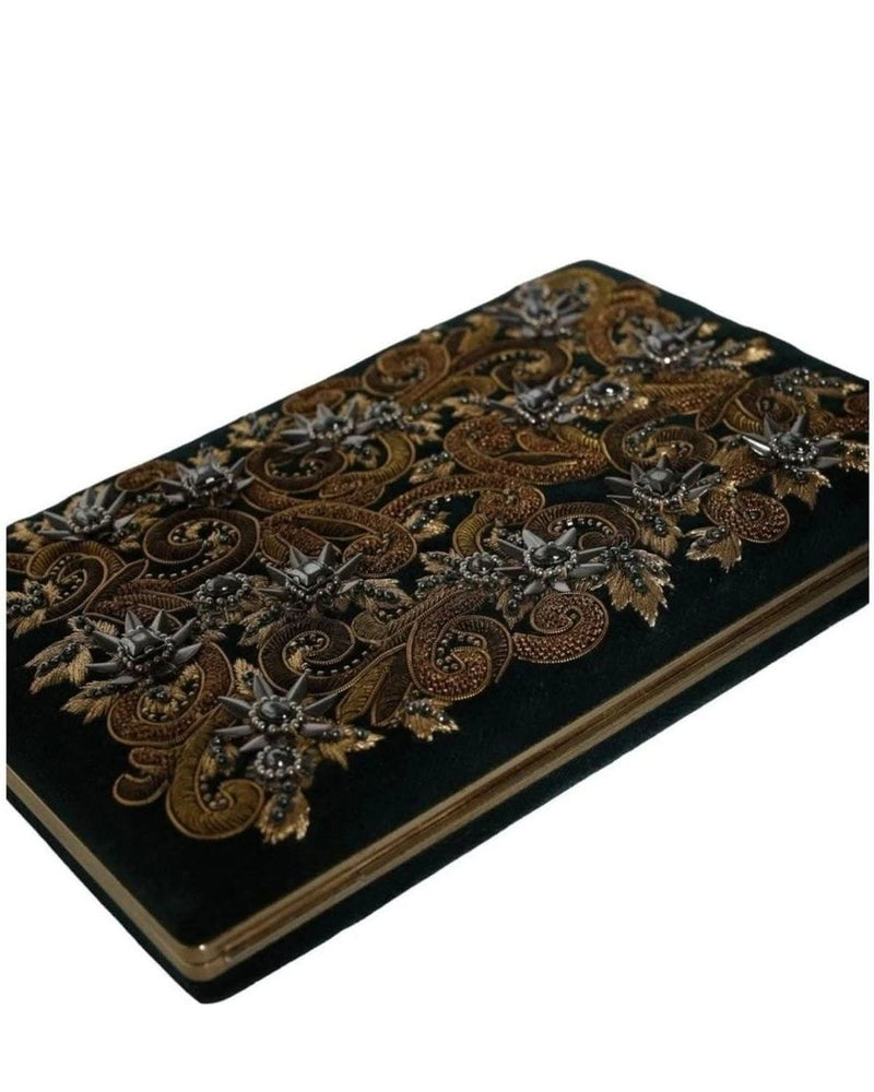 Dolce & Gabbana Black Velvet Frame Clutch Evening Party Purse Bag Clutch Bags