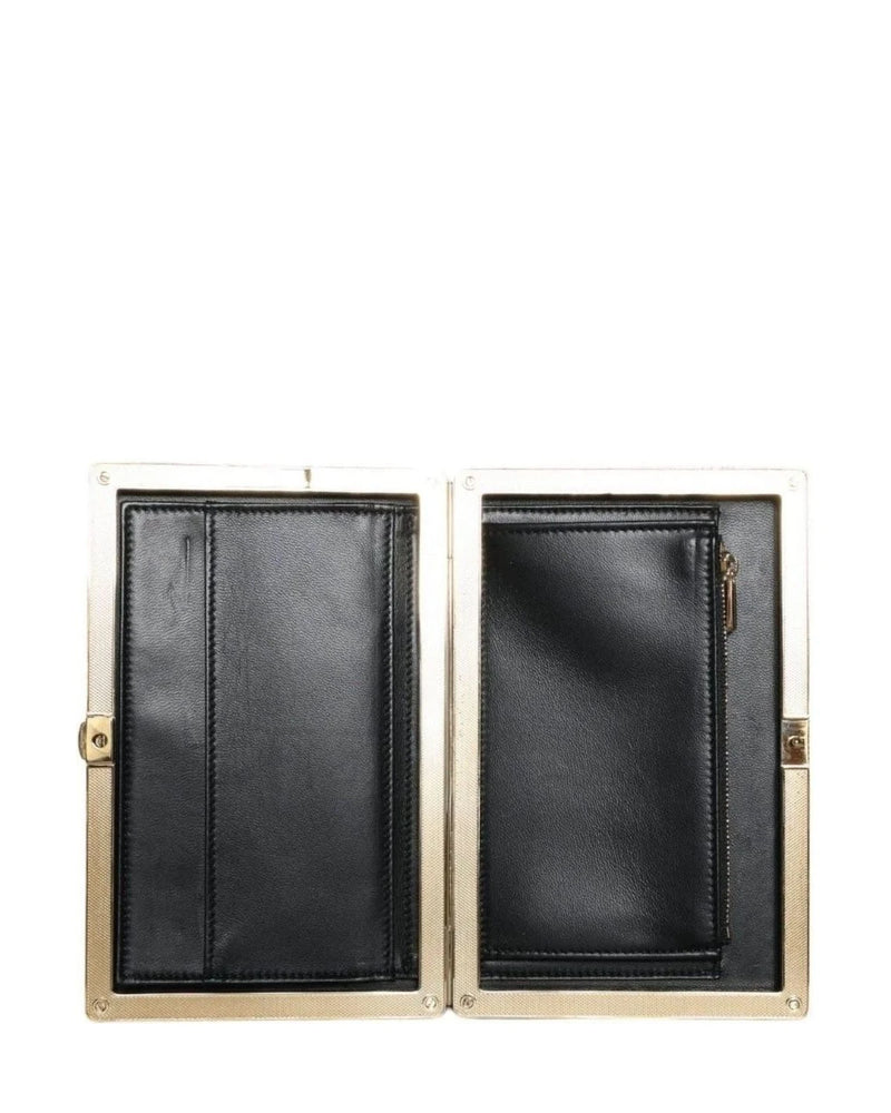 Dolce & Gabbana Black Velvet Frame Clutch Evening Party Purse Bag Clutch Bags