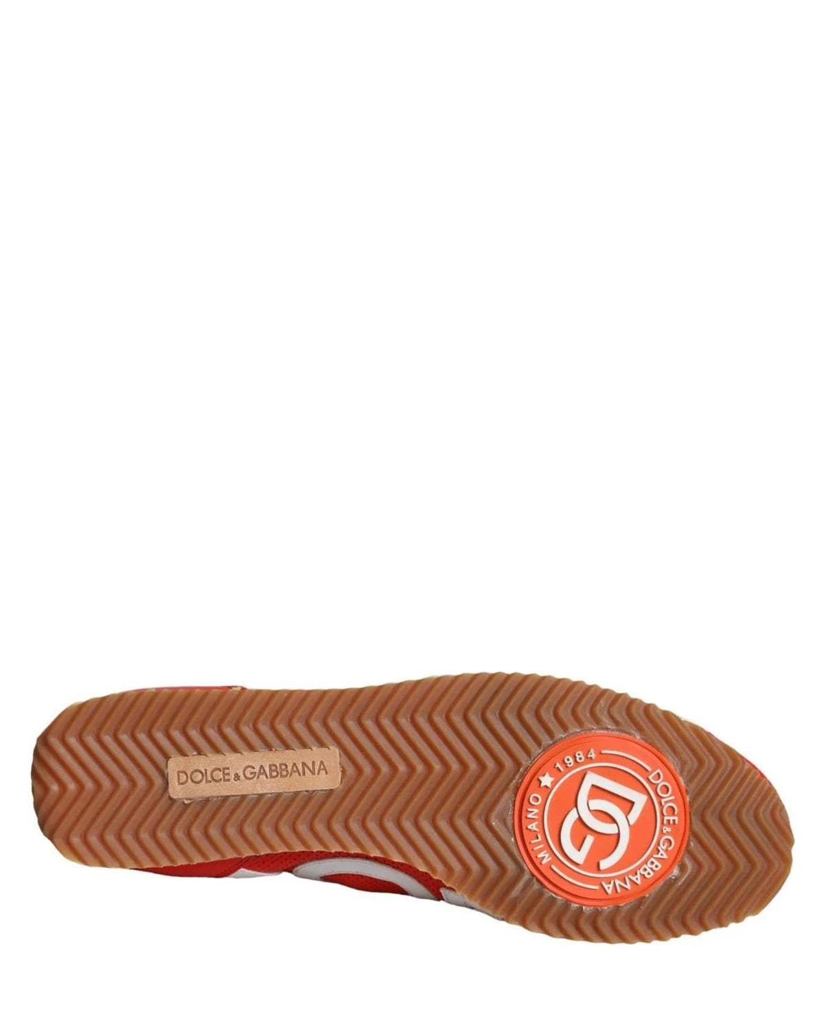 Dolce & Gabbana Red Leather Logo Casual Sneakers Shoes Sneakers