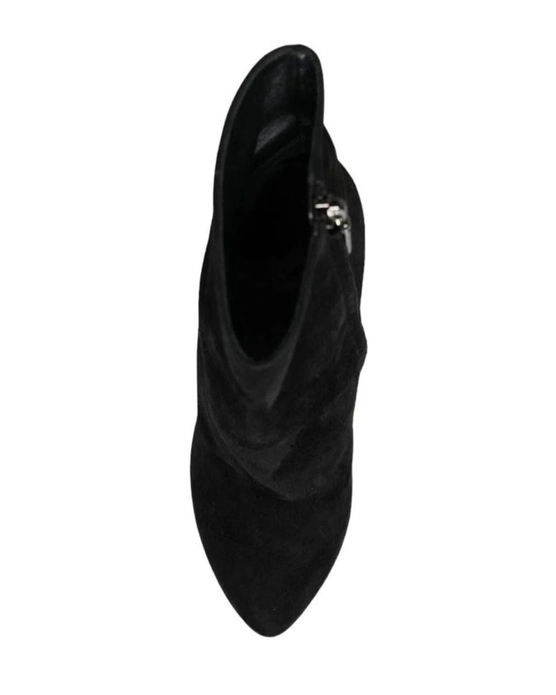 Dolce & Gabbana Black Suede Leather Mid Calf Boots Shoes Boots