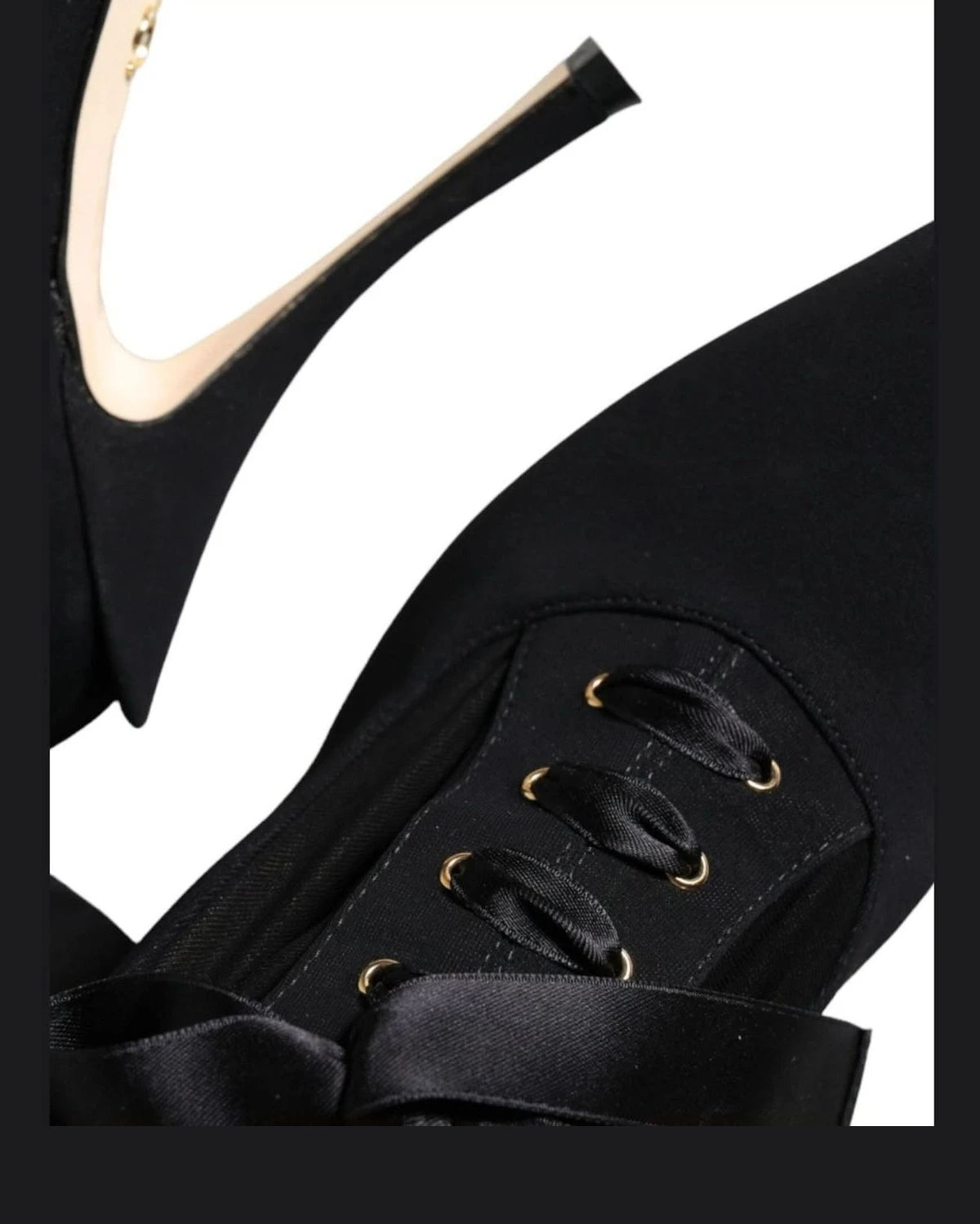 Dolce & Gabbana Black Stiletto Heels Mid Calf Boots Shoes Boots
