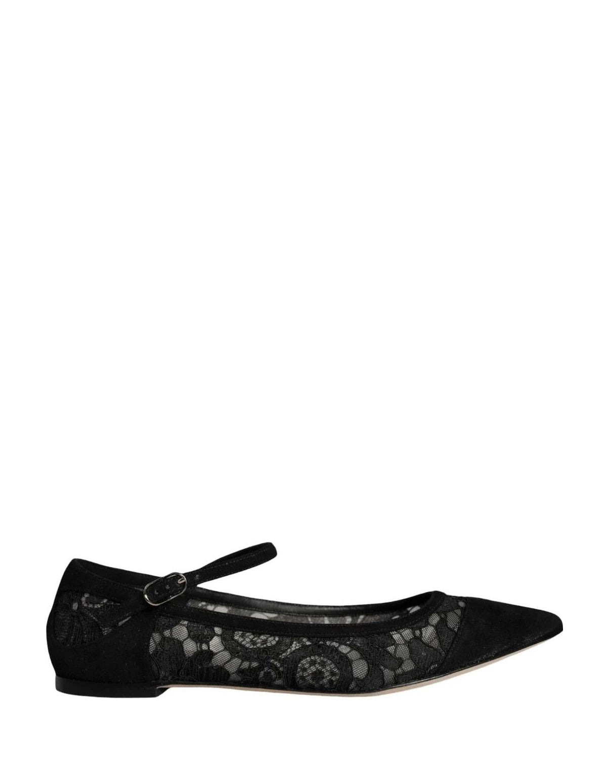 Dolce & Gabbana Black Taormina Lace Bellucci Flats Shoes Flats