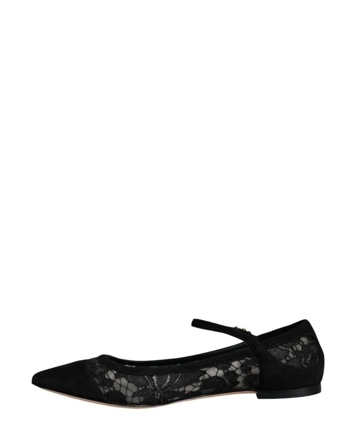 Dolce & Gabbana Black Taormina Lace Bellucci Flats Shoes Flats