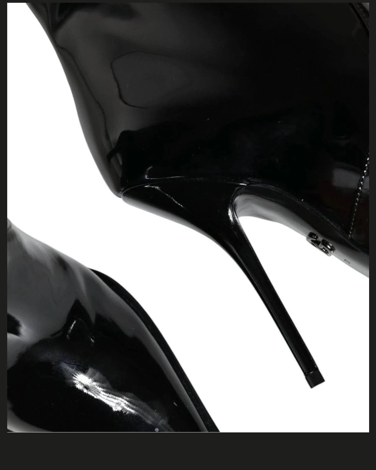 Dolce & Gabbana Black Patent Leather Mid Calf Boots Shoes Boots