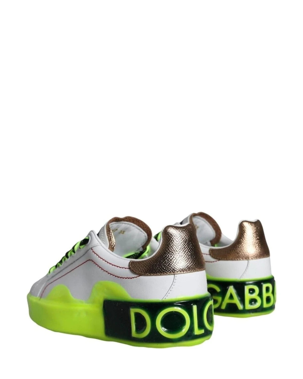 Dolce & Gabbana White Leather Portofino Low Top Sneakers Shoes Sneakers