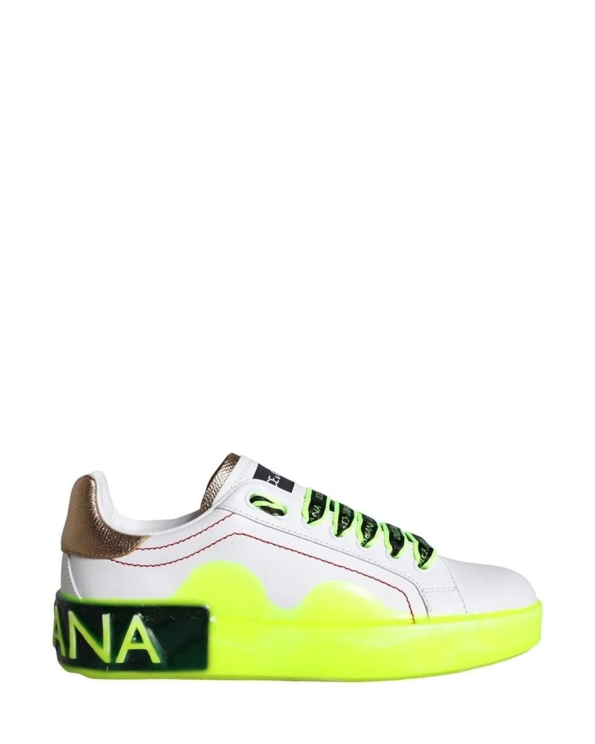 Dolce & Gabbana White Leather Portofino Low Top Sneakers Shoes Sneakers