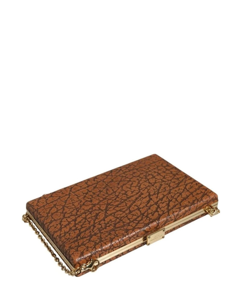 Dolce & Gabbana Brown Leather Clutch Clutch Bags