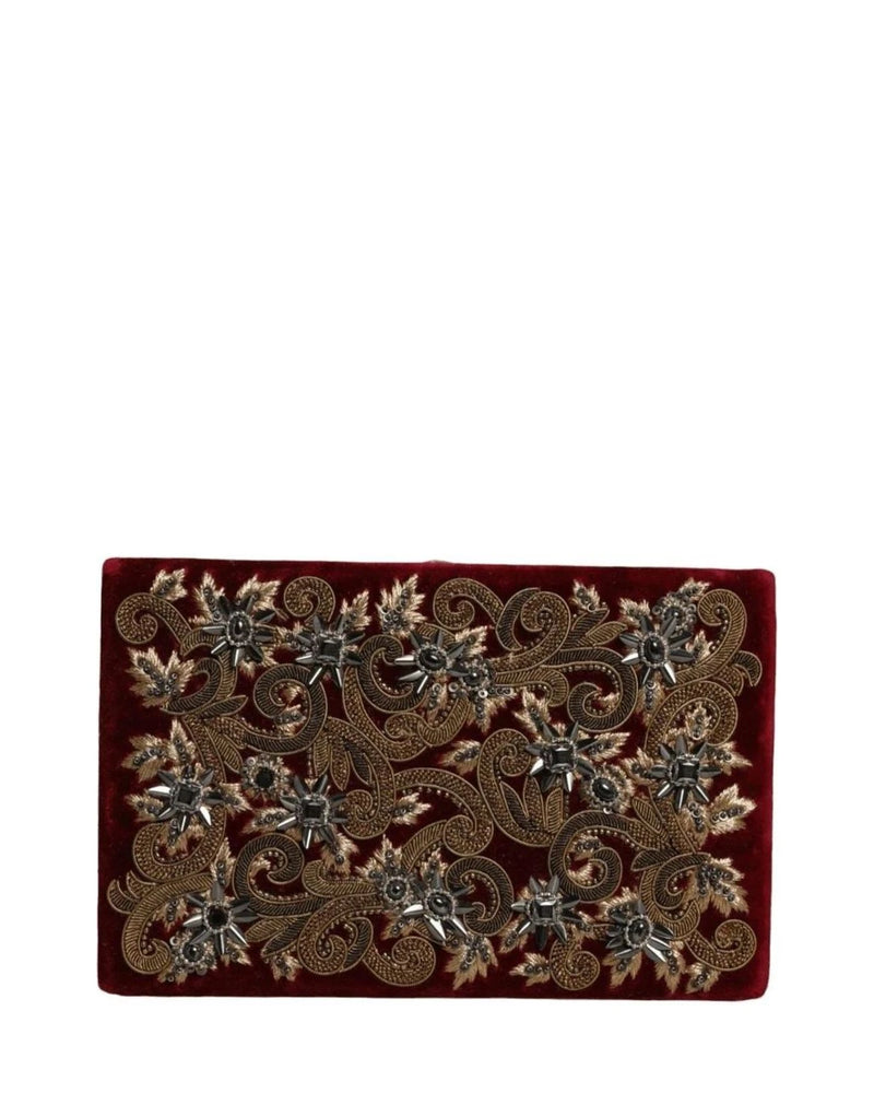 Dolce & Gabbana Red Velvet Clutch Clutch Bags