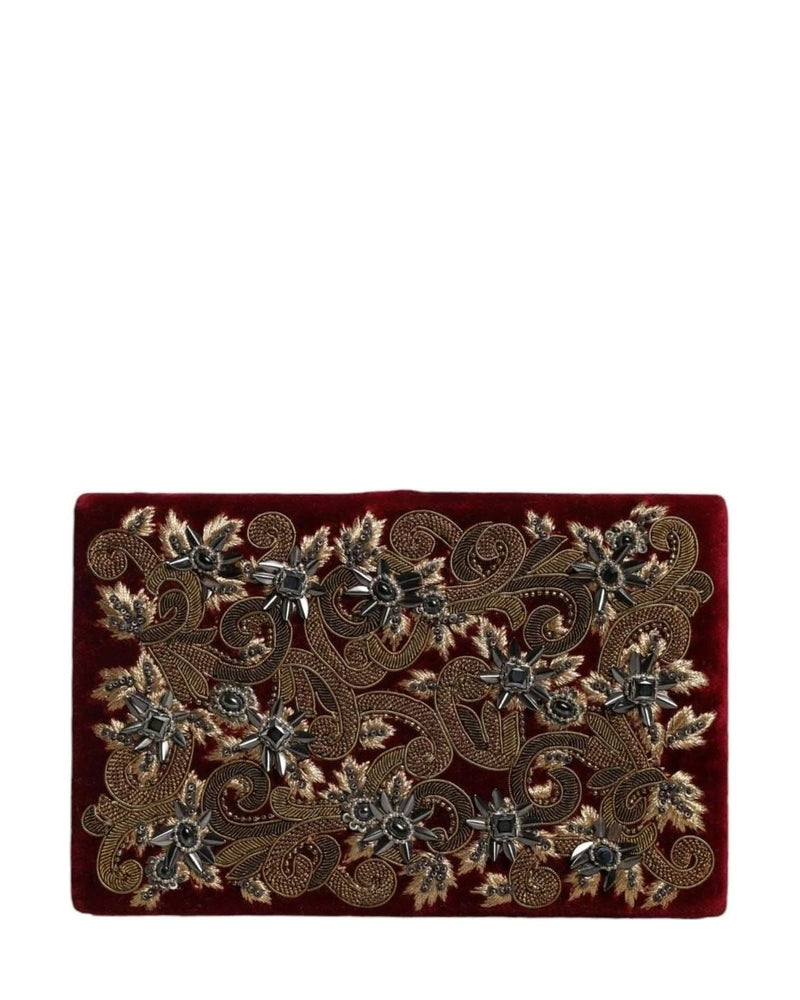 Dolce & Gabbana Red Velvet Clutch Clutch Bags