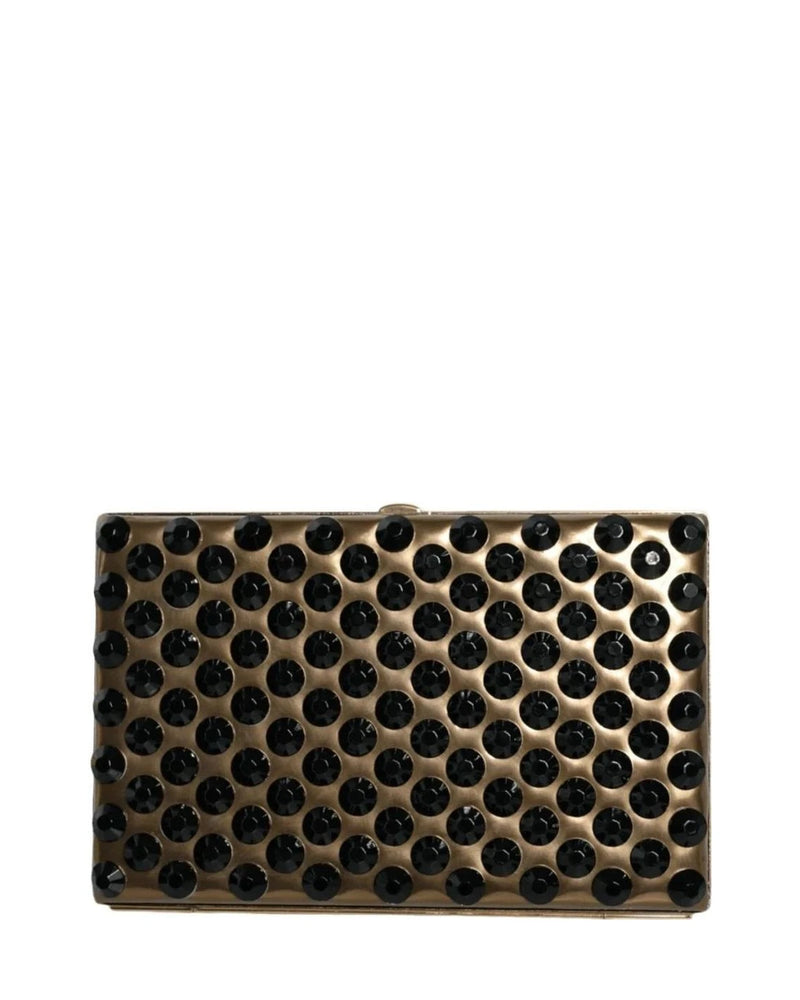 Dolce & Gabbana Gold Crystal Bifold Clutch Evening Party Women Purse Bag Clutch Bags