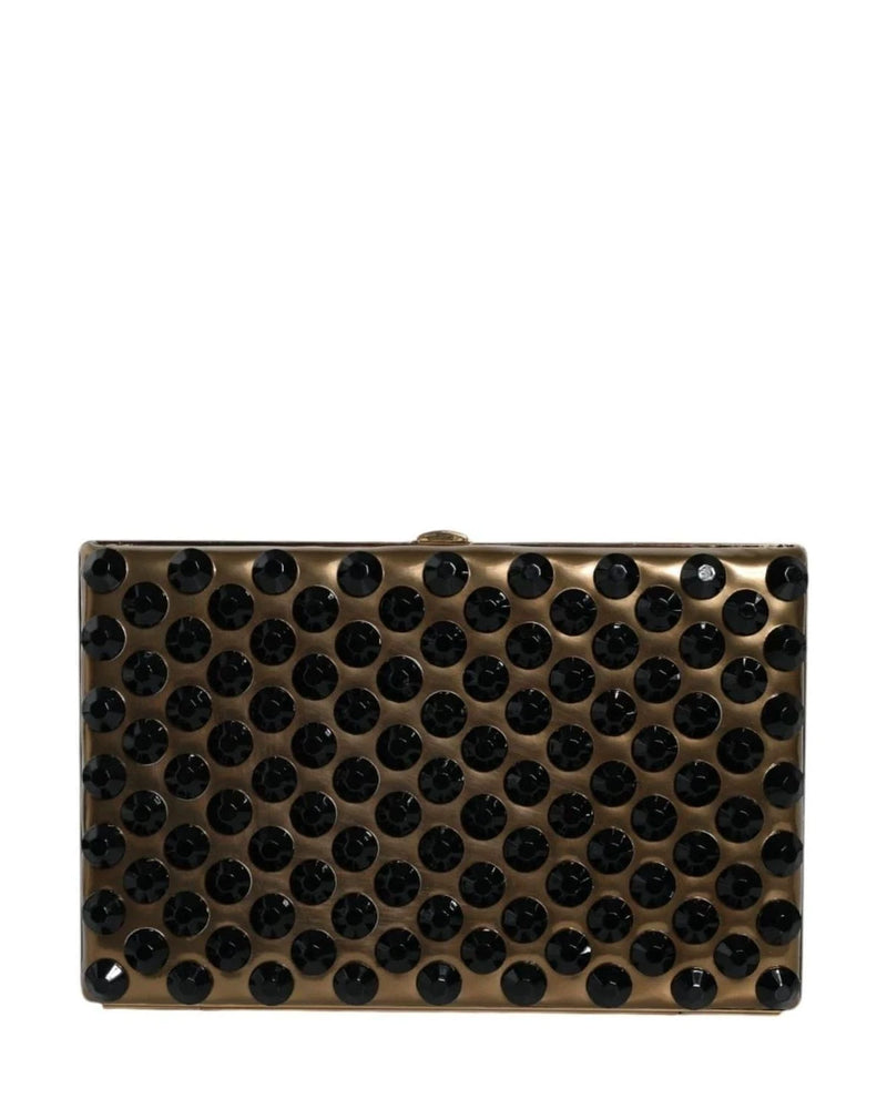 Dolce & Gabbana Gold Crystal Bifold Clutch Evening Party Women Purse Bag Clutch Bags