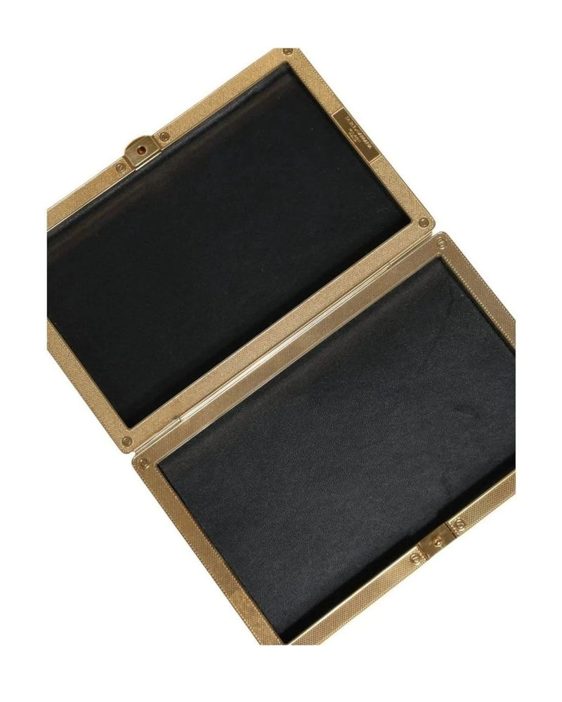 Dolce & Gabbana Gold Crystal Bifold Clutch Evening Party Women Purse Bag Clutch Bags