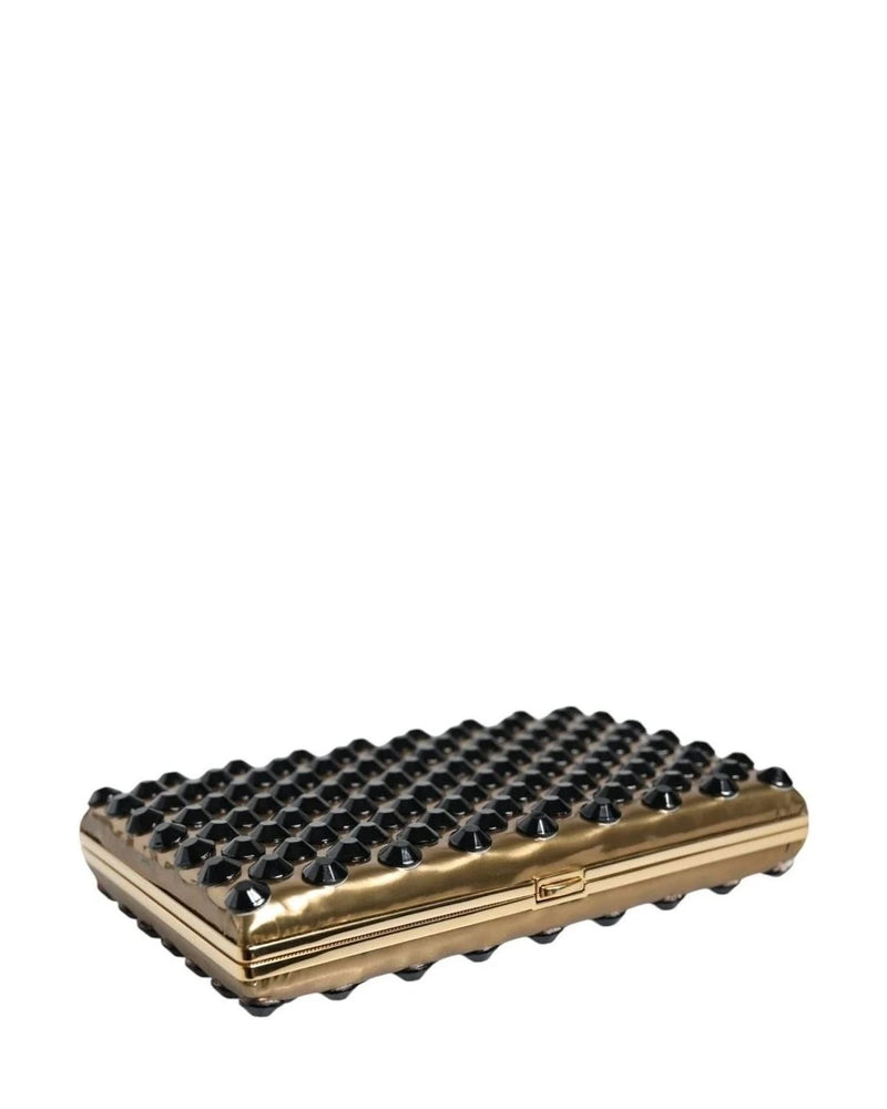Dolce & Gabbana Gold Crystal Bifold Clutch Evening Party Women Purse Bag Clutch Bags