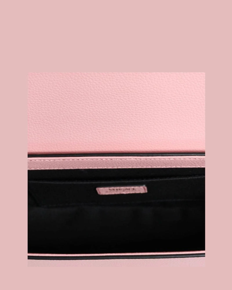 Versace Grainy Pink Calf Leather Logo Crossbody Shoulder Bag Shoulder Bags