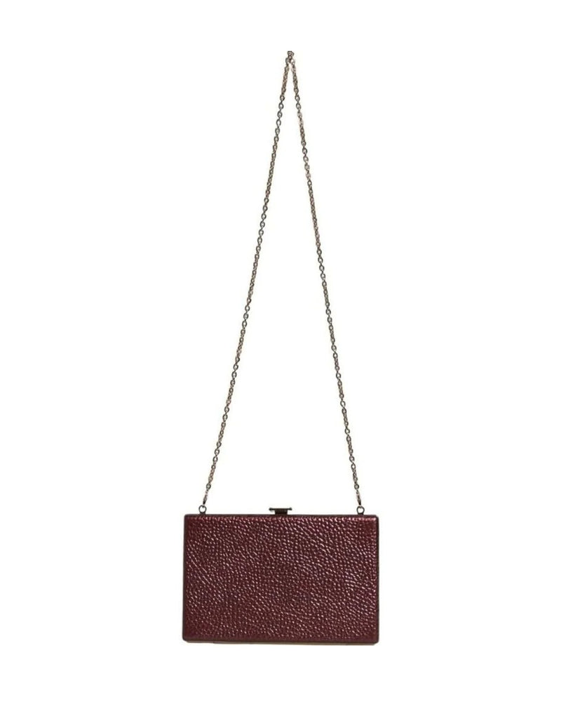 Dolce & Gabbana Leather Clutch Evening Crossbody Maroon Bag Clutch Bags