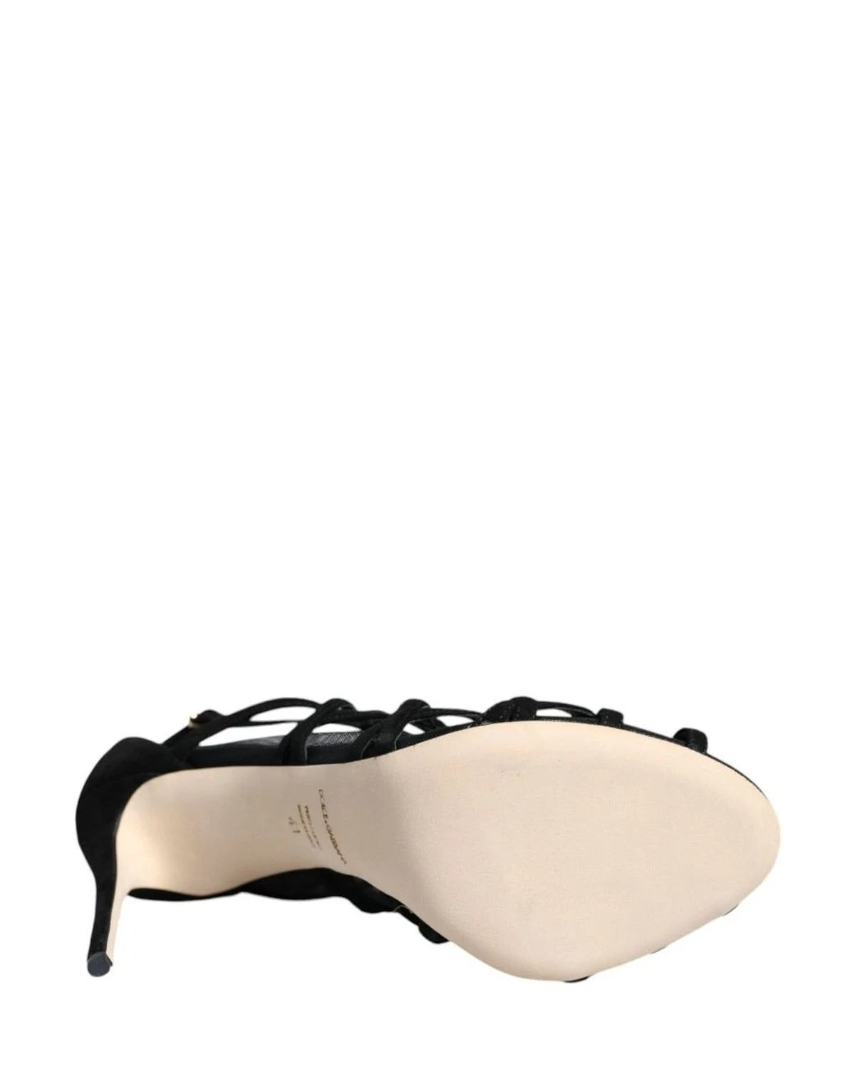 Dolce & Gabbana Black Tulle Stretch Heels Sandals Shoes Heels