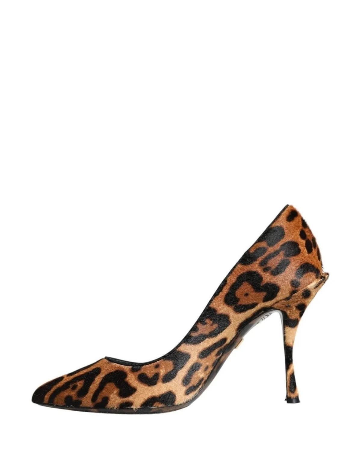 Dolce & Gabbana Brown Leopard Calf Hair Heels Pumps Shoes Heels