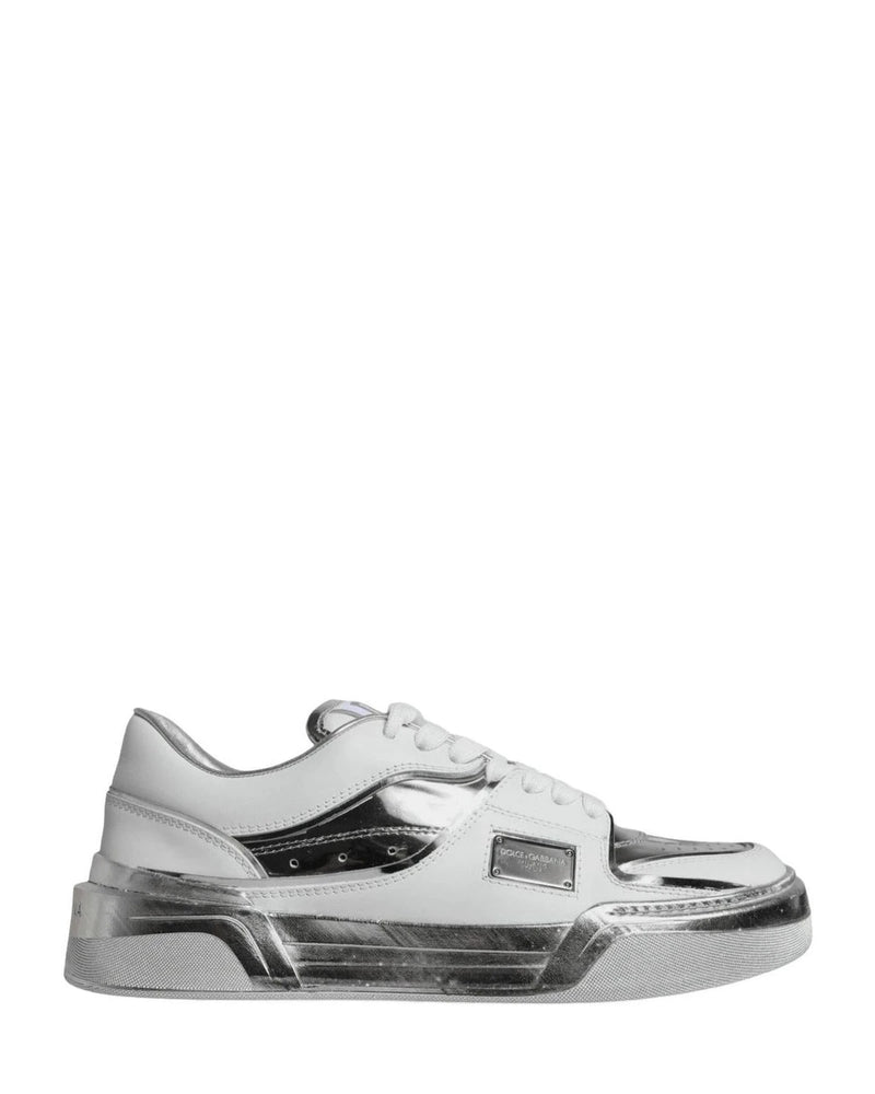 Dolce & Gabbana White Leather Low Top Sneakers Shoes Sneakers