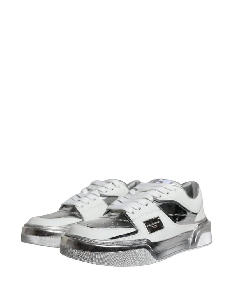 Dolce & Gabbana White Leather Low Top Sneakers Shoes Sneakers