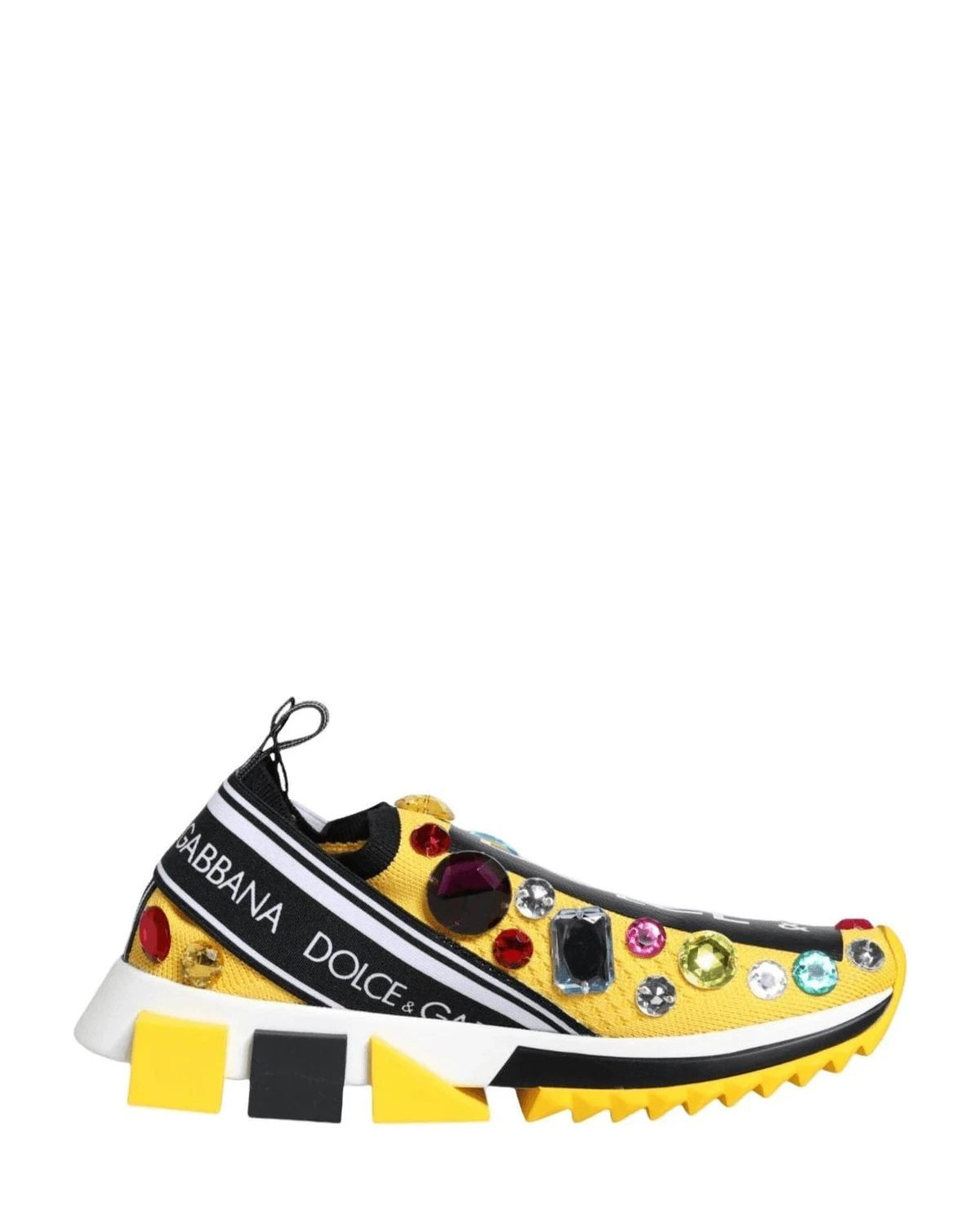 Dolce & Gabbana Yellow Sorrento Crystals Low Top Sneakers Shoes Glam Steals