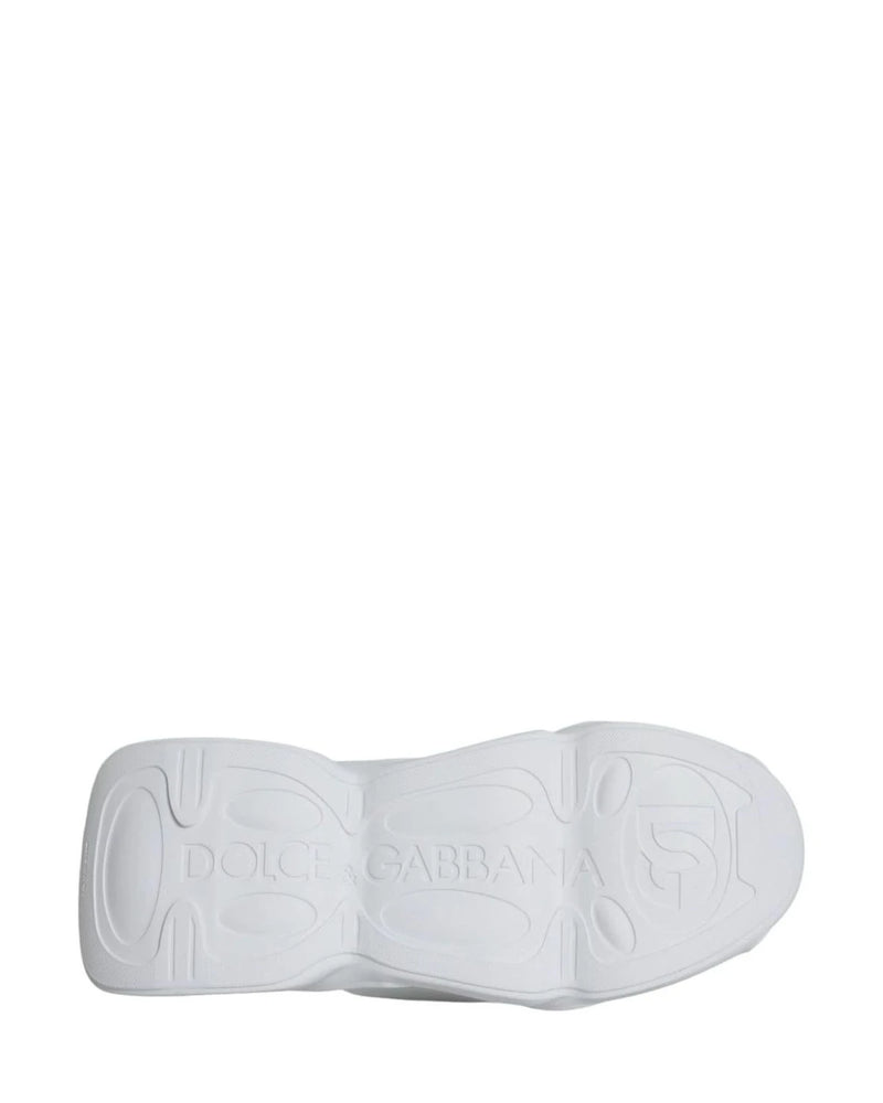 Dolce & Gabbana White Padded Fabric Low Top Sneakers Shoes Sneakers