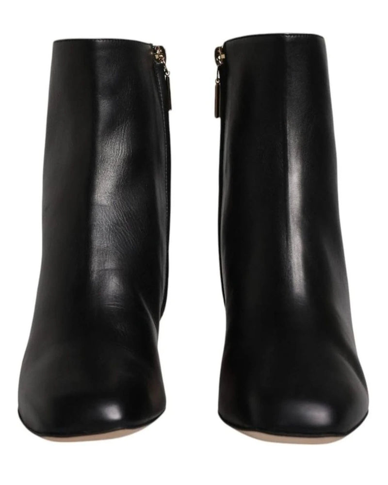 Dolce & Gabbana Black Jackie Leather Mid Calf Boots Shoes Boots