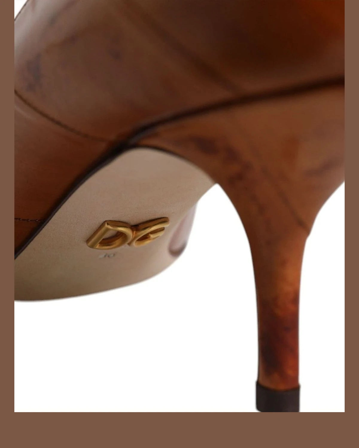 Dolce & Gabbana Brown Leather Kitten Heels Pumps Shoes Heels