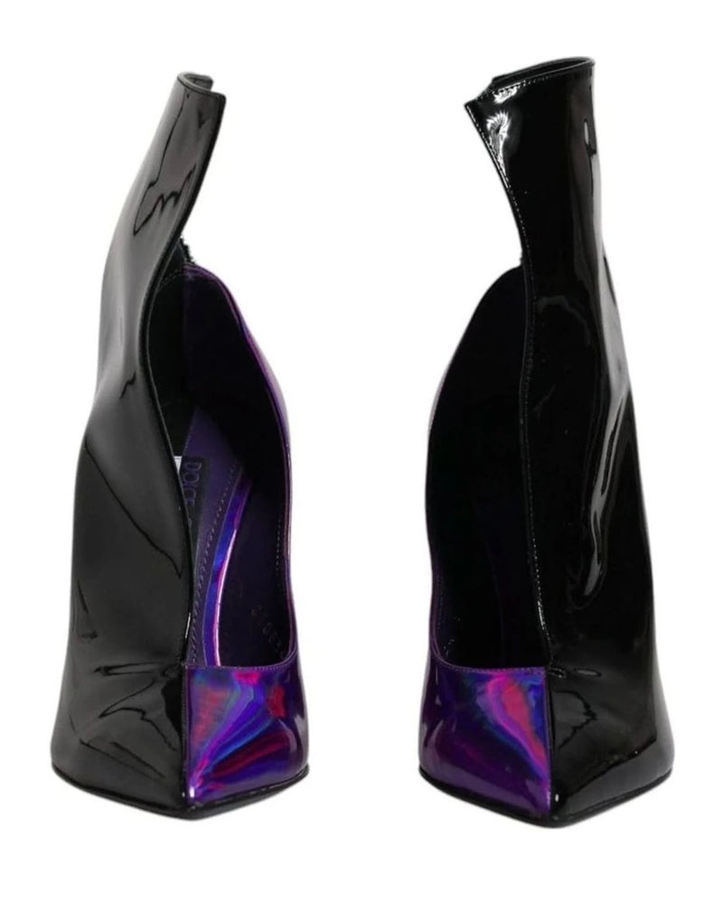 Dolce & Gabbana Purple Pointed Ankle Boots Shoes Boots