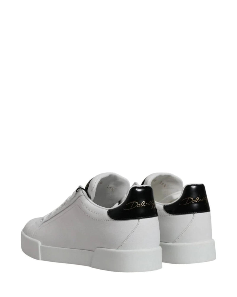 Dolce & Gabbana White Leather Classic Low Top Sneakers Shoes Sneakers