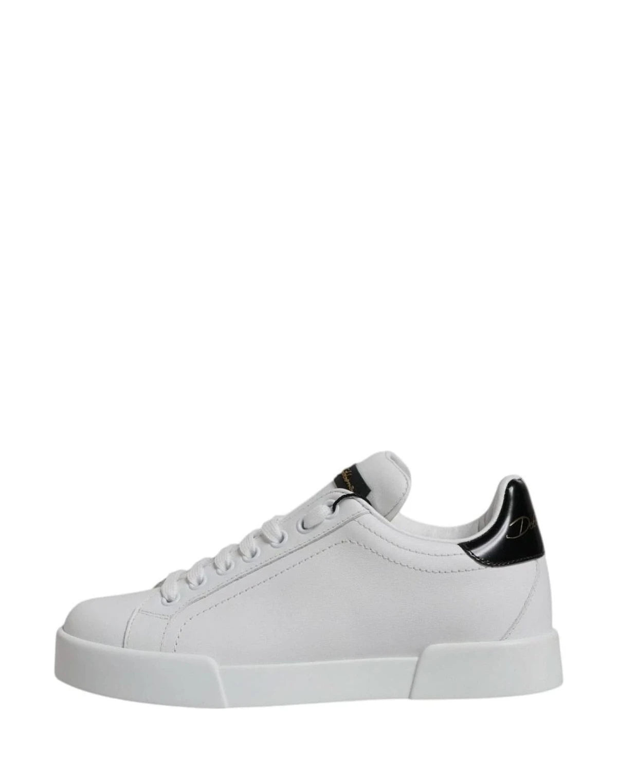 Dolce & Gabbana White Leather Classic Low Top Sneakers Shoes Sneakers