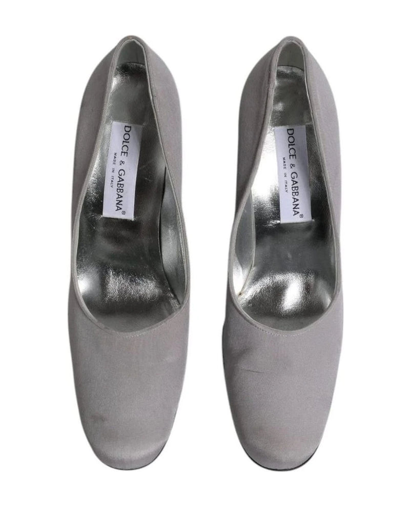 Dolce & Gabbana Gray Suede Leather High Heel Pumps Shoes Heels