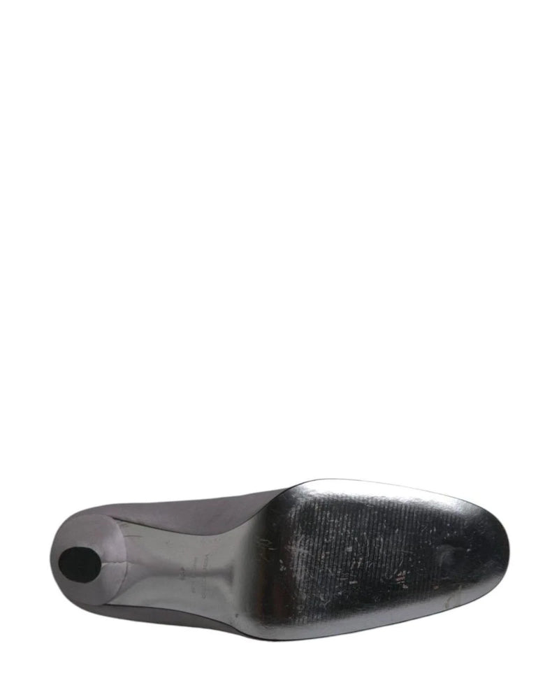 Dolce & Gabbana Gray Suede Leather High Heel Pumps Shoes Heels