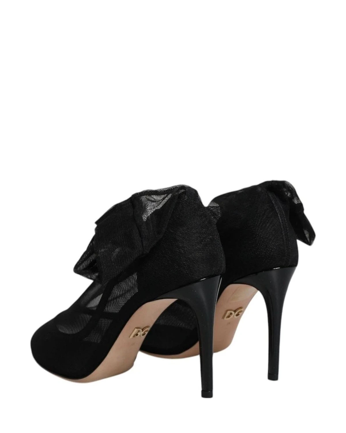 Dolce & Gabbana Black Nylon Mesh Sock Style Boots Shoes Boots