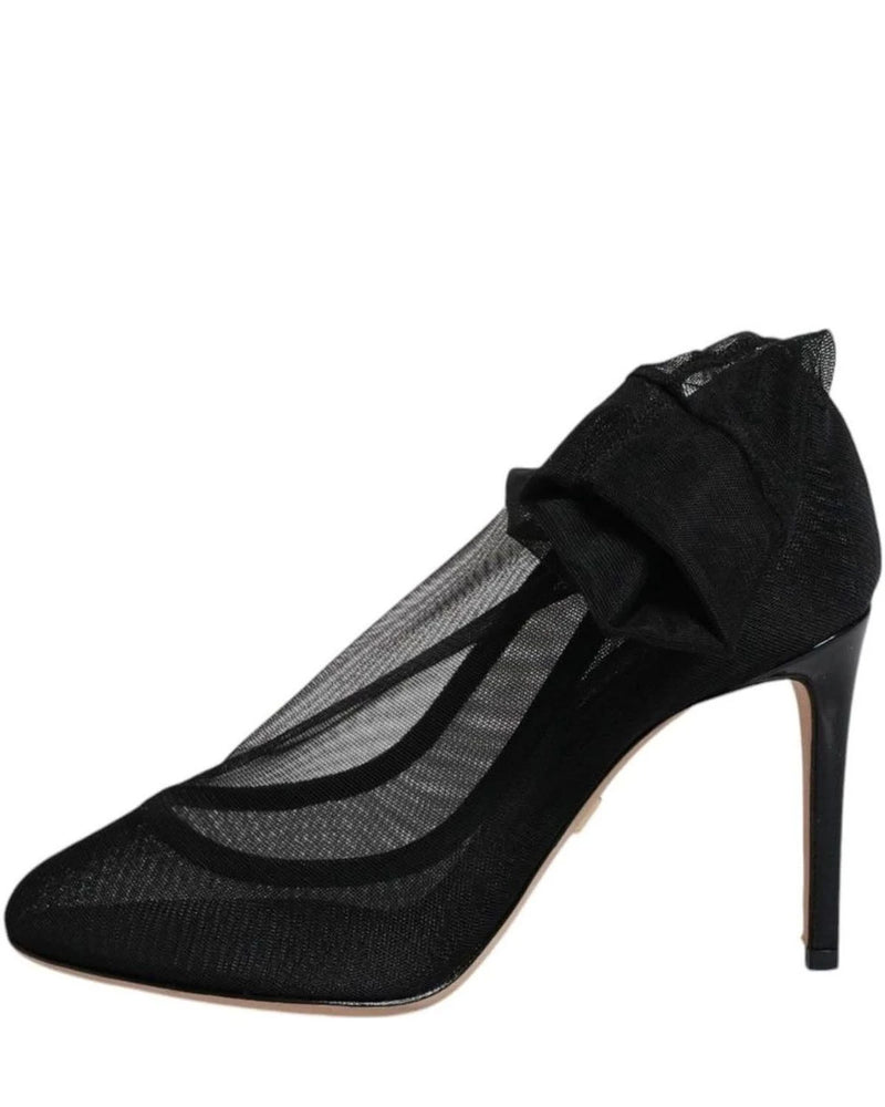 Dolce & Gabbana Black Nylon Mesh Sock Style Boots Shoes Boots