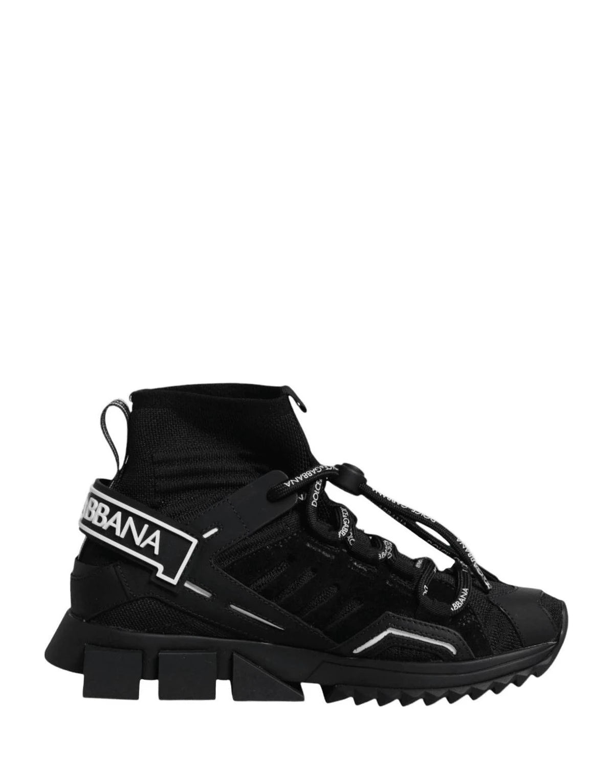 Dolce & Gabbana Black Sorrento Socks Logo Sneakers Shoes Sneakers