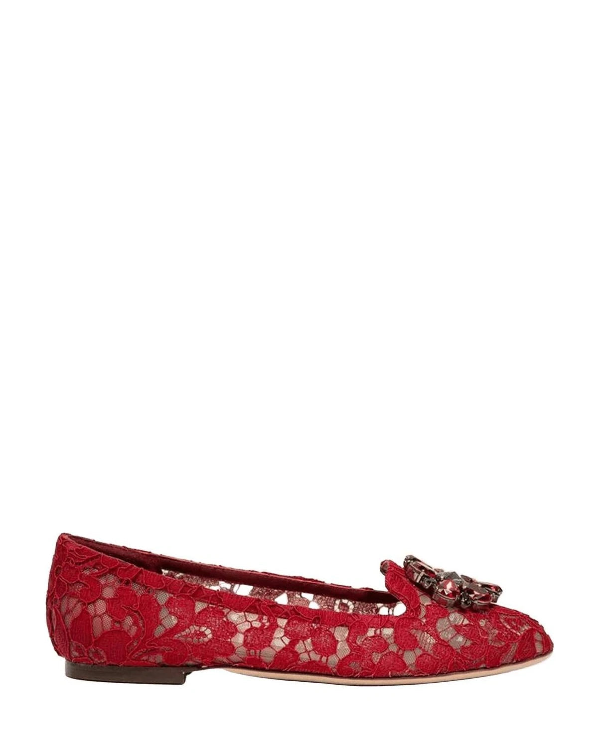 Dolce & Gabbana Red Viscose Flat Shoe Flats